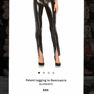 BLANK NYC PATENT BLACK SLIT PANTS